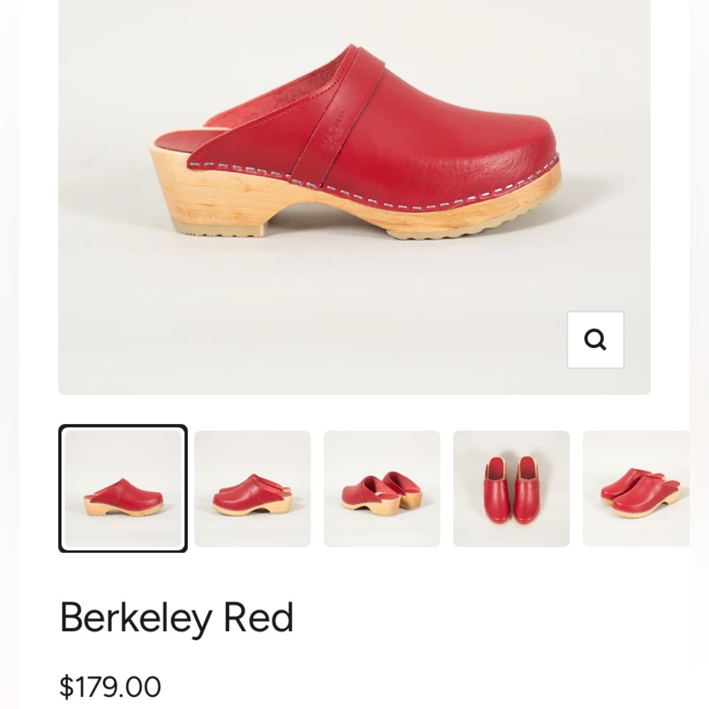 MAGUBA Berkeley Red Leather Clogs